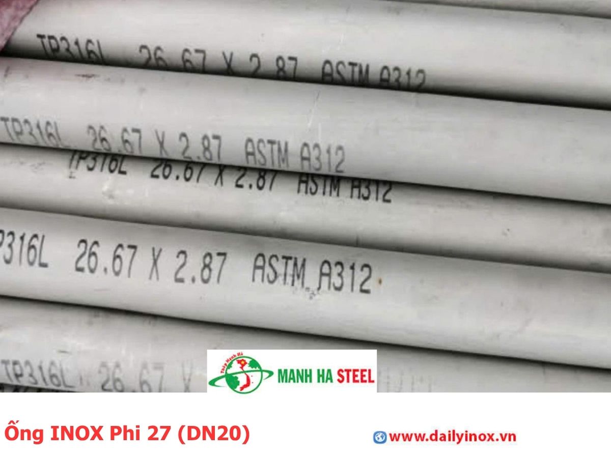 Ống inox phi 27