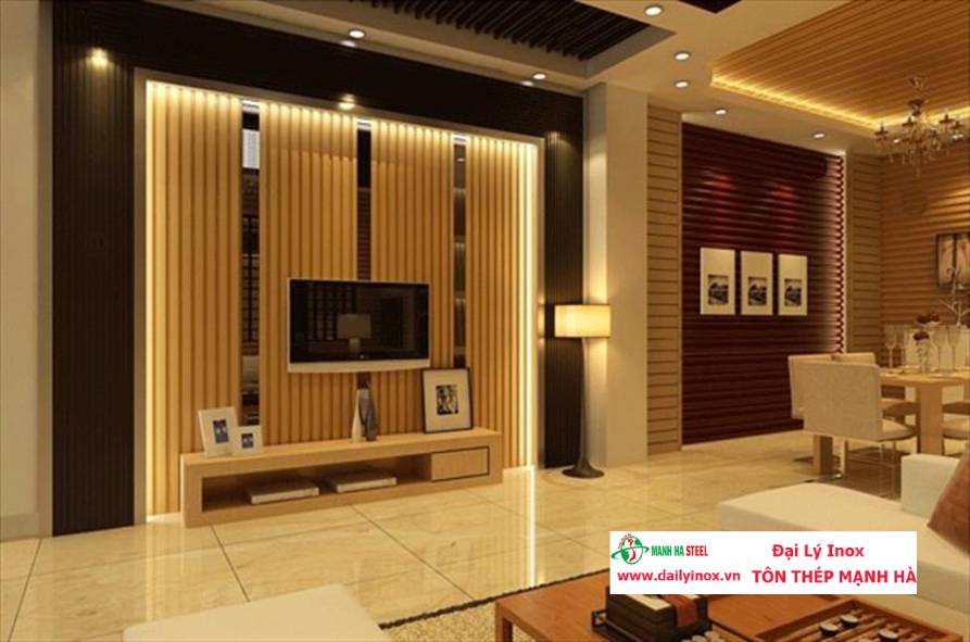 15+ mẫu vách ốp tường trang trí phòng khách đẹp, hiện đại 2025