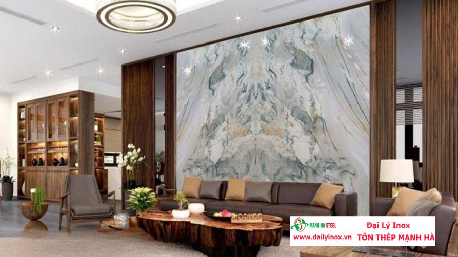 15+ mẫu vách ốp tường trang trí phòng khách đẹp, hiện đại 2025