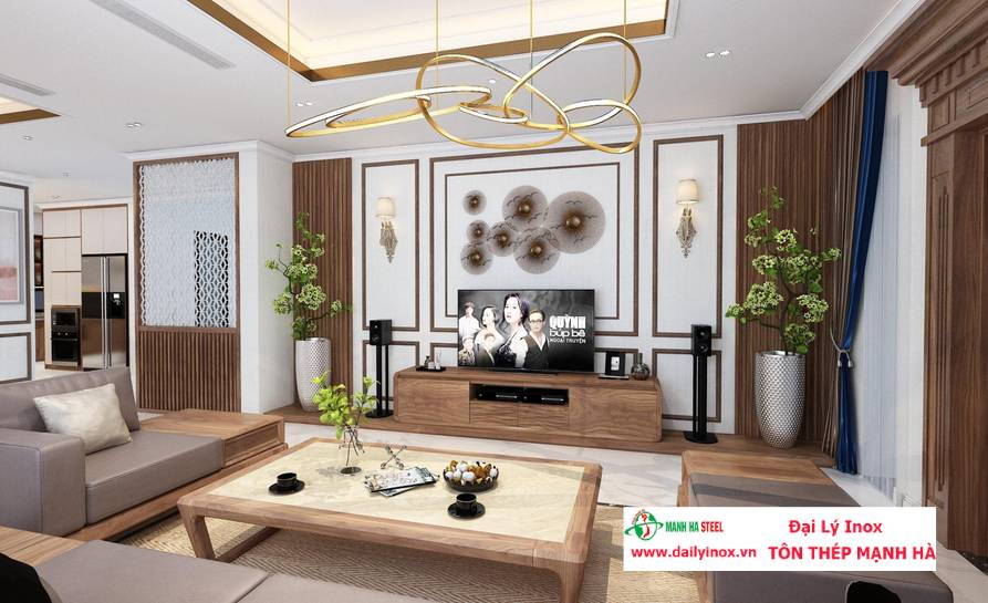 15+ mẫu vách ốp tường trang trí phòng khách đẹp, hiện đại 2025