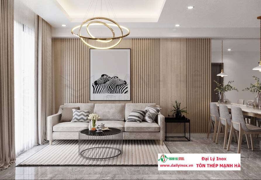 15+ mẫu vách ốp tường trang trí phòng khách đẹp, hiện đại 2025