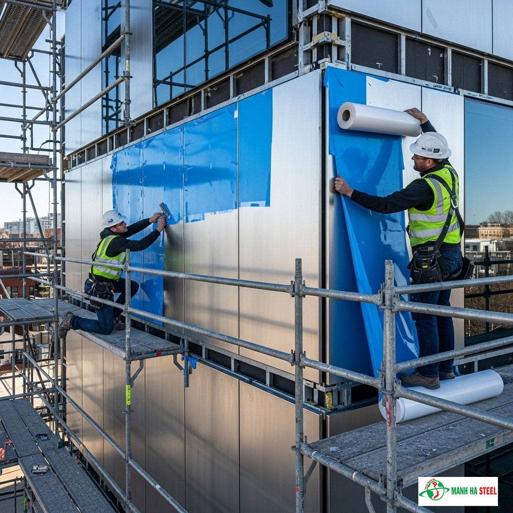 Quy trình lắp đặt inox ngoài trời và bảo vệ bề mặt