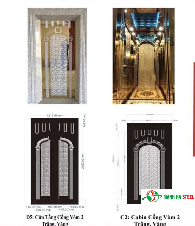 Tấm cửa cabine Cổng Vòm