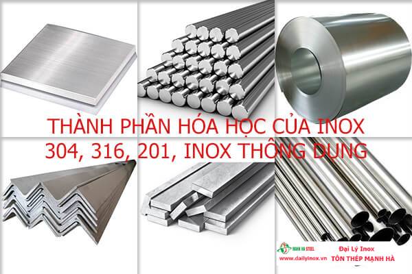 Thành phần của inox 304 201 316 và 430