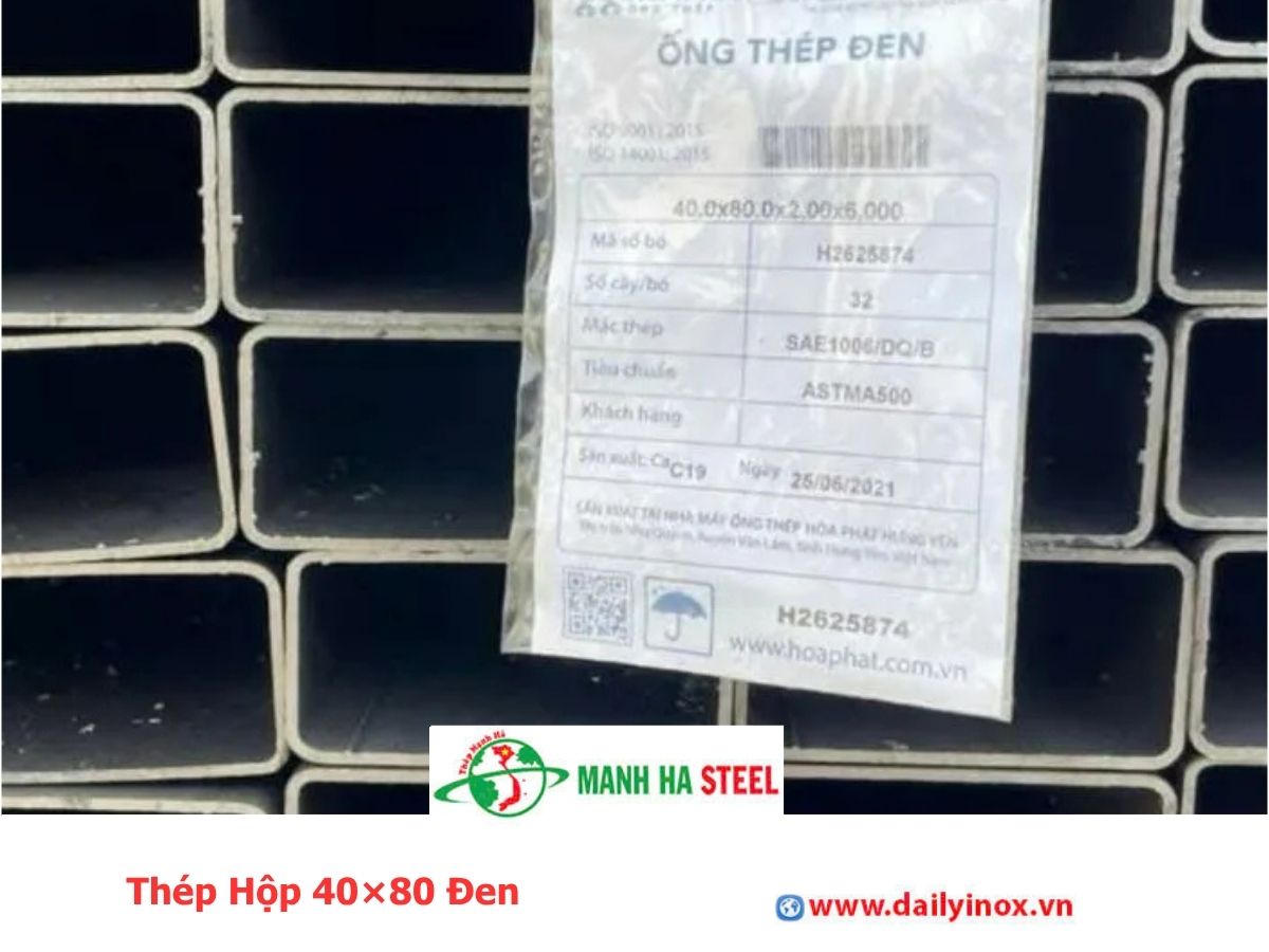 Thép Hộp 40×80 Đen