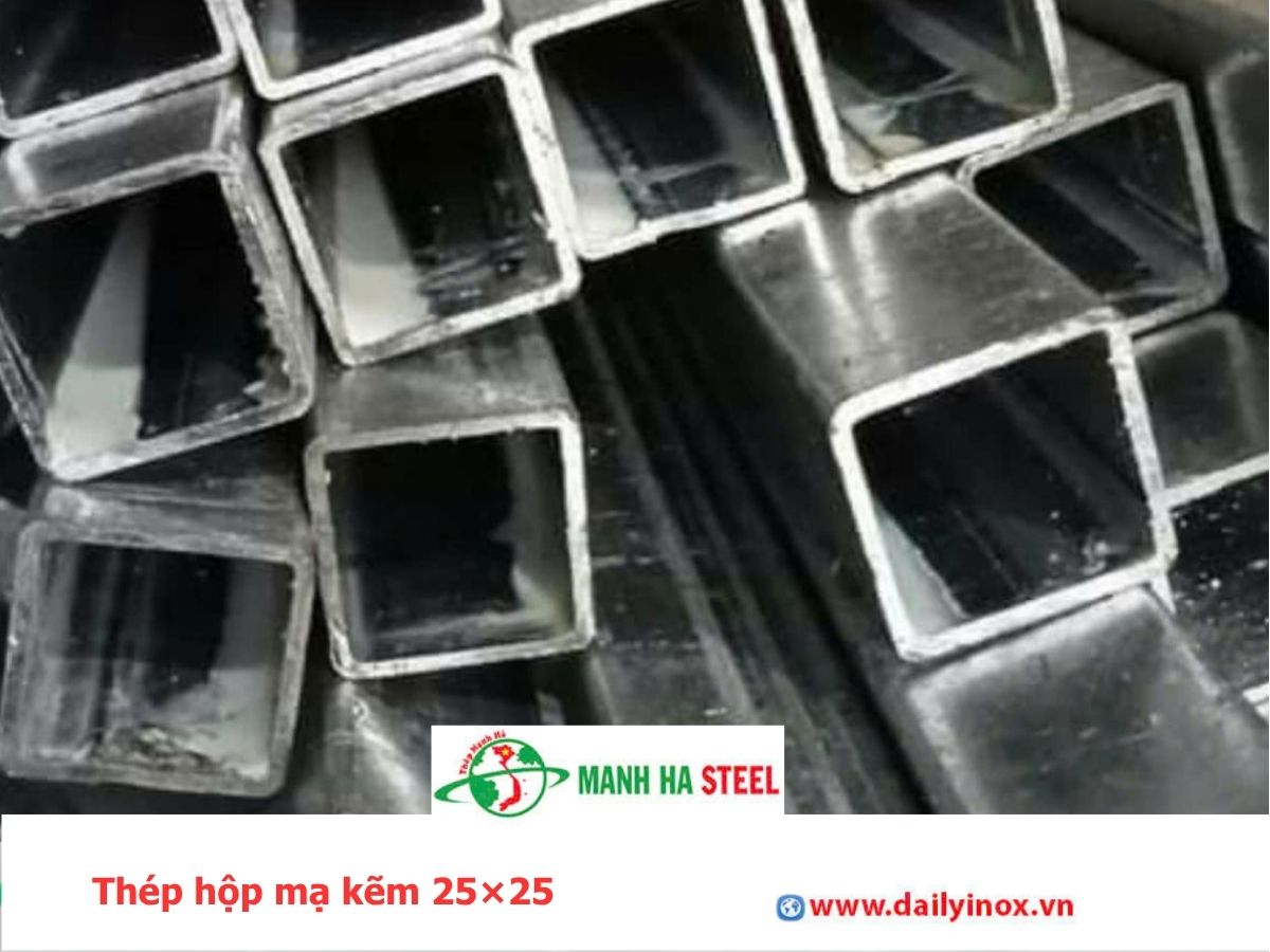 Thép hộp mạ kẽm 25×25