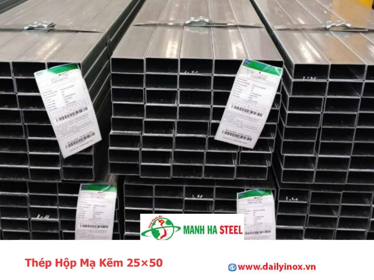 Thép Hộp Mạ Kẽm 25×50