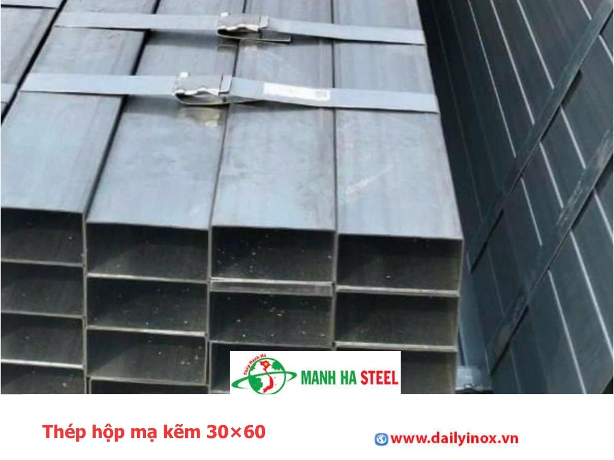 Thép hộp mạ kẽm 30×60