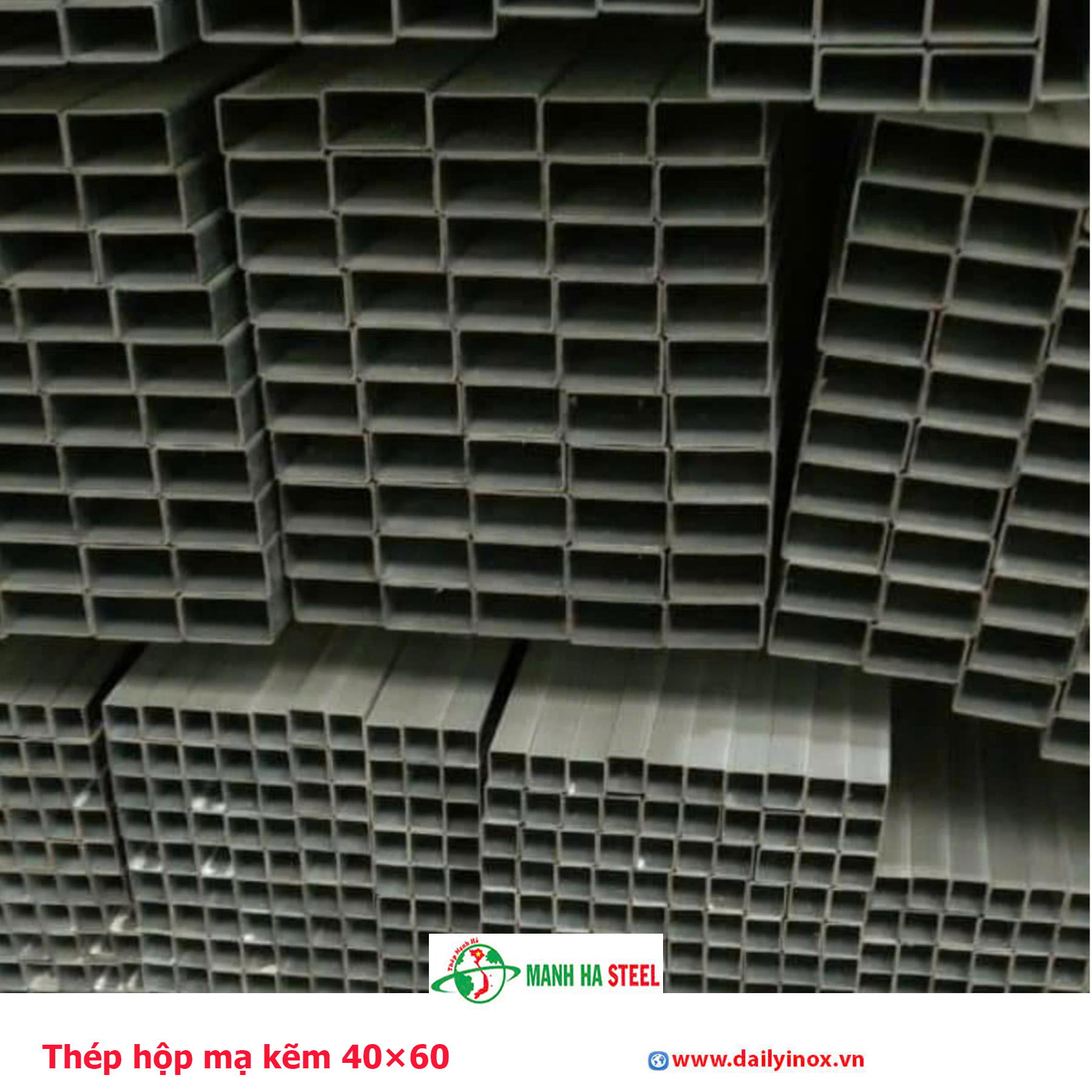 Thép hộp mạ kẽm 40×60