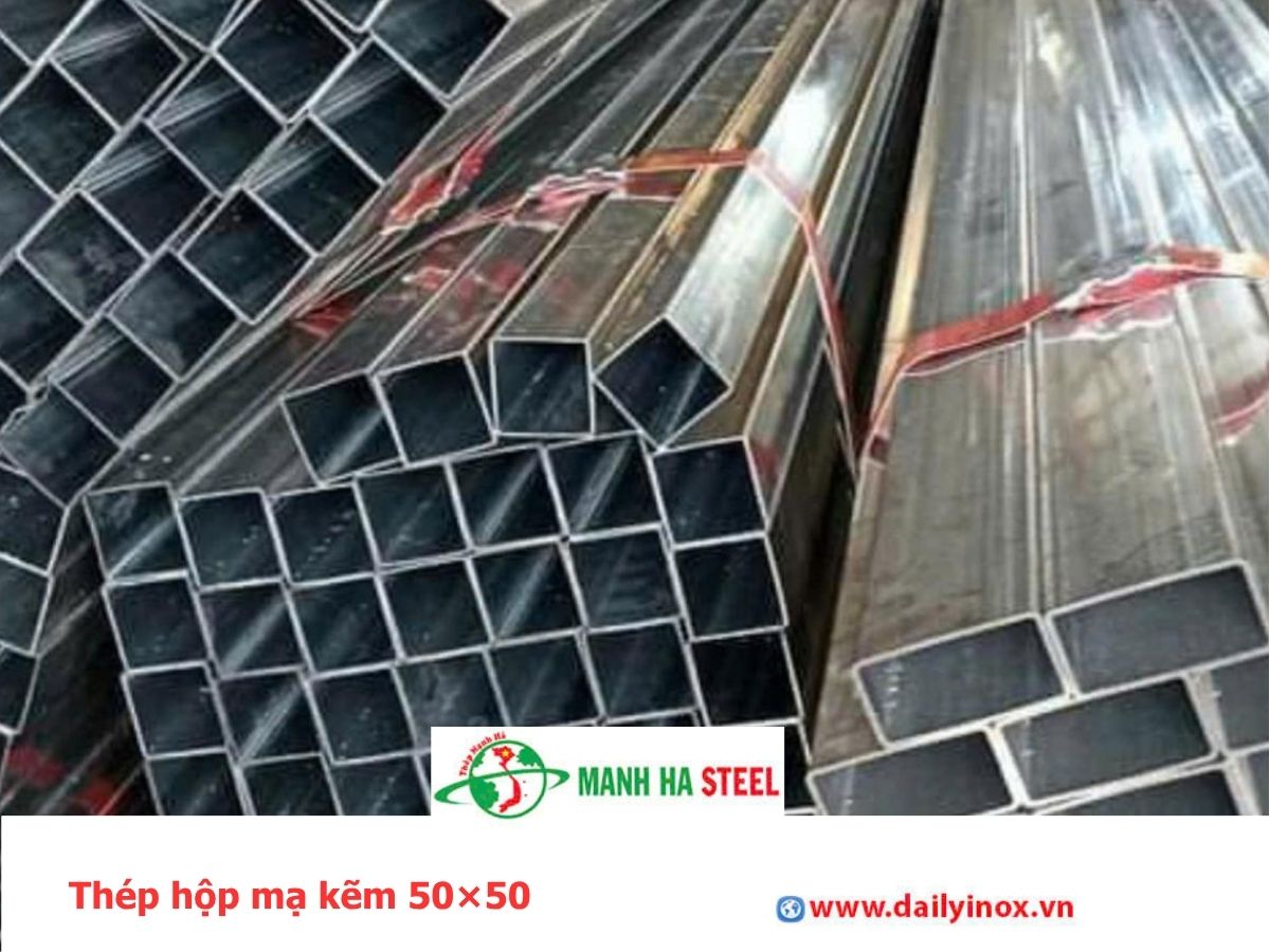 Thép hộp mạ kẽm 50×50