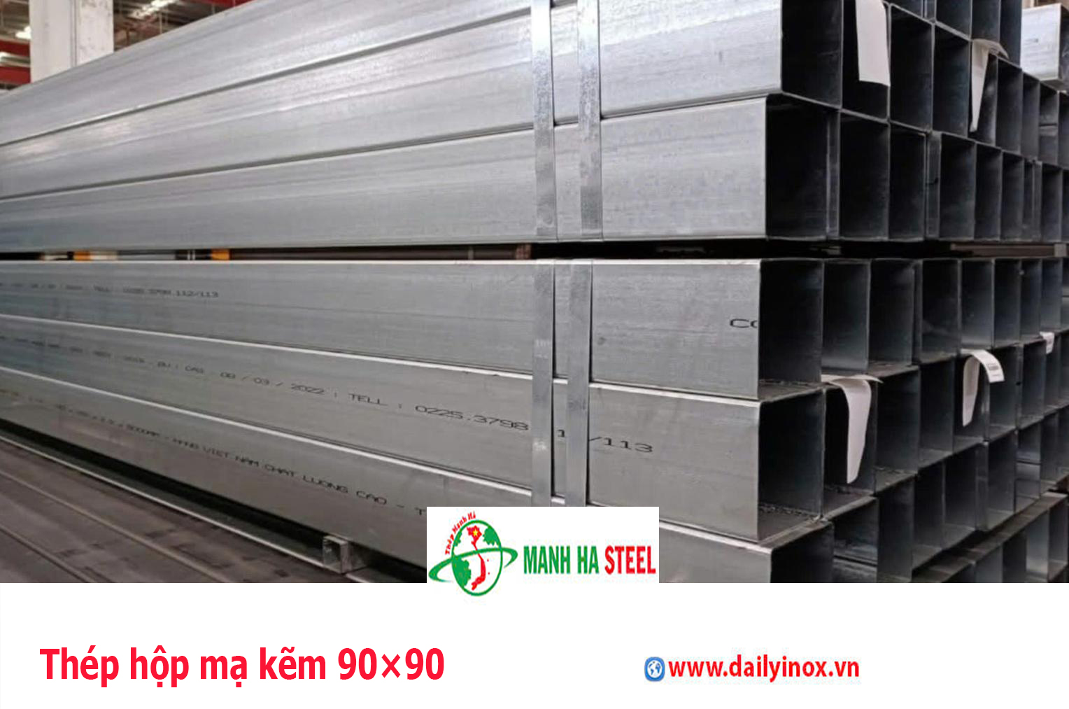 Thép hộp mạ kẽm 90×90