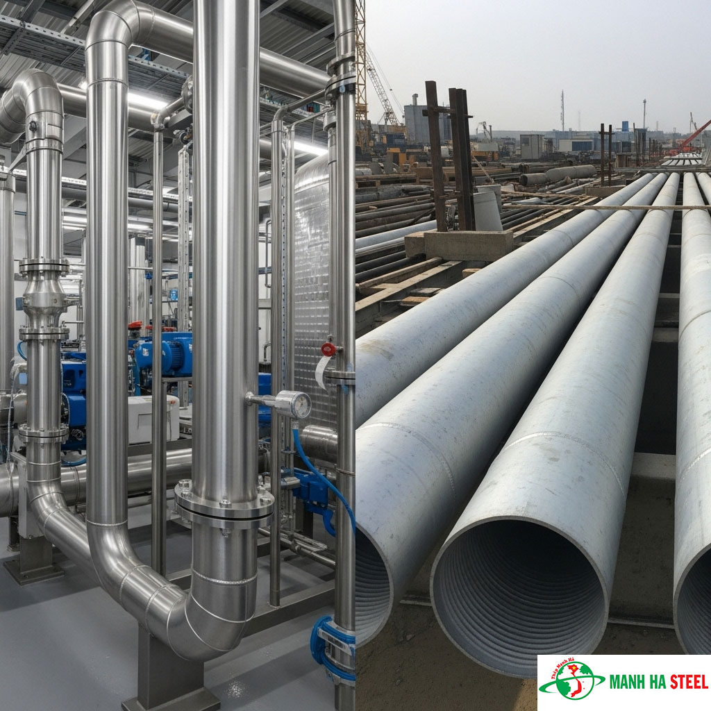 Ứng Dụng Thực Tế Ống Inox Mạ Điện Và Ống Inox Kẽm