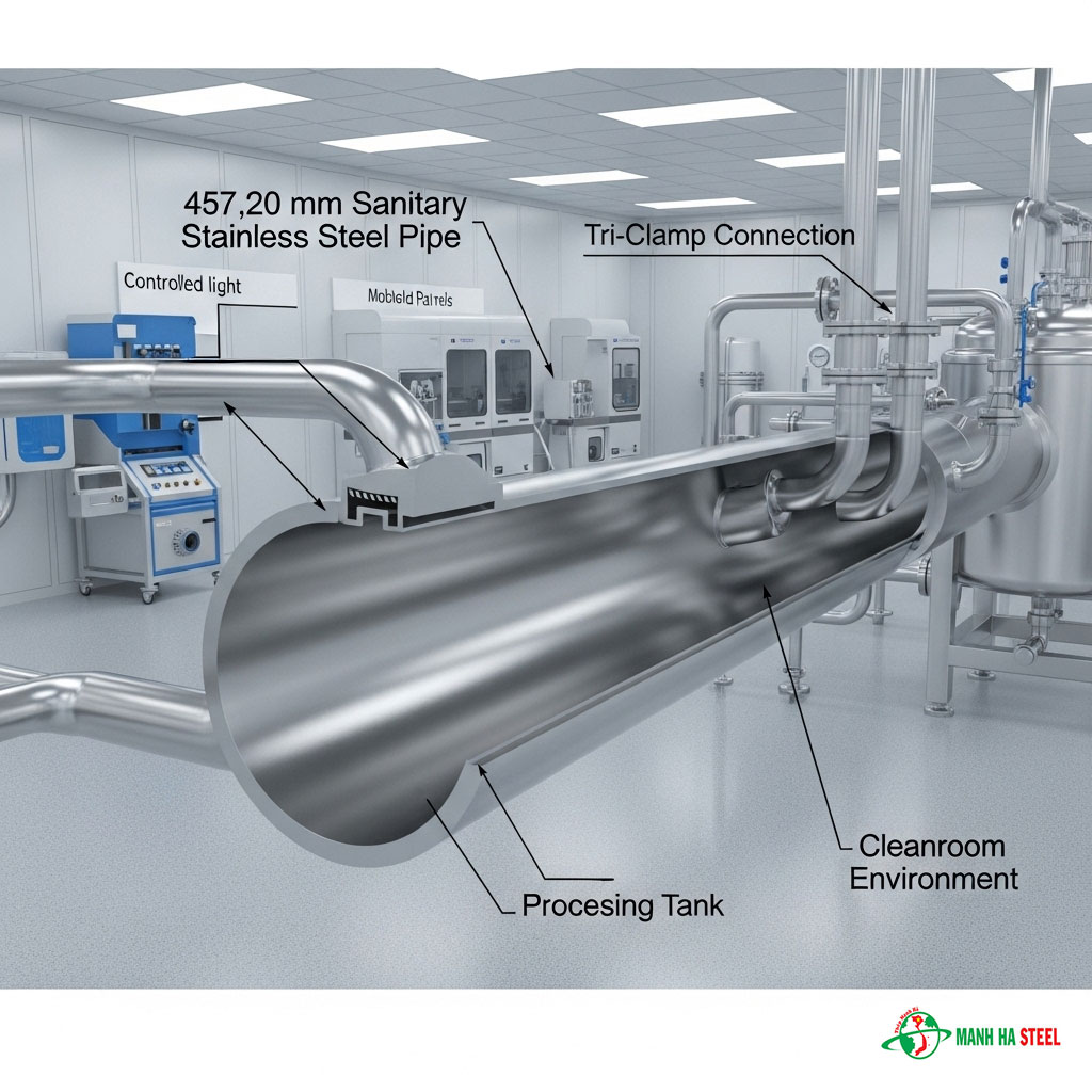Ứng dụng của ống inox vi sinh 457.20 mm