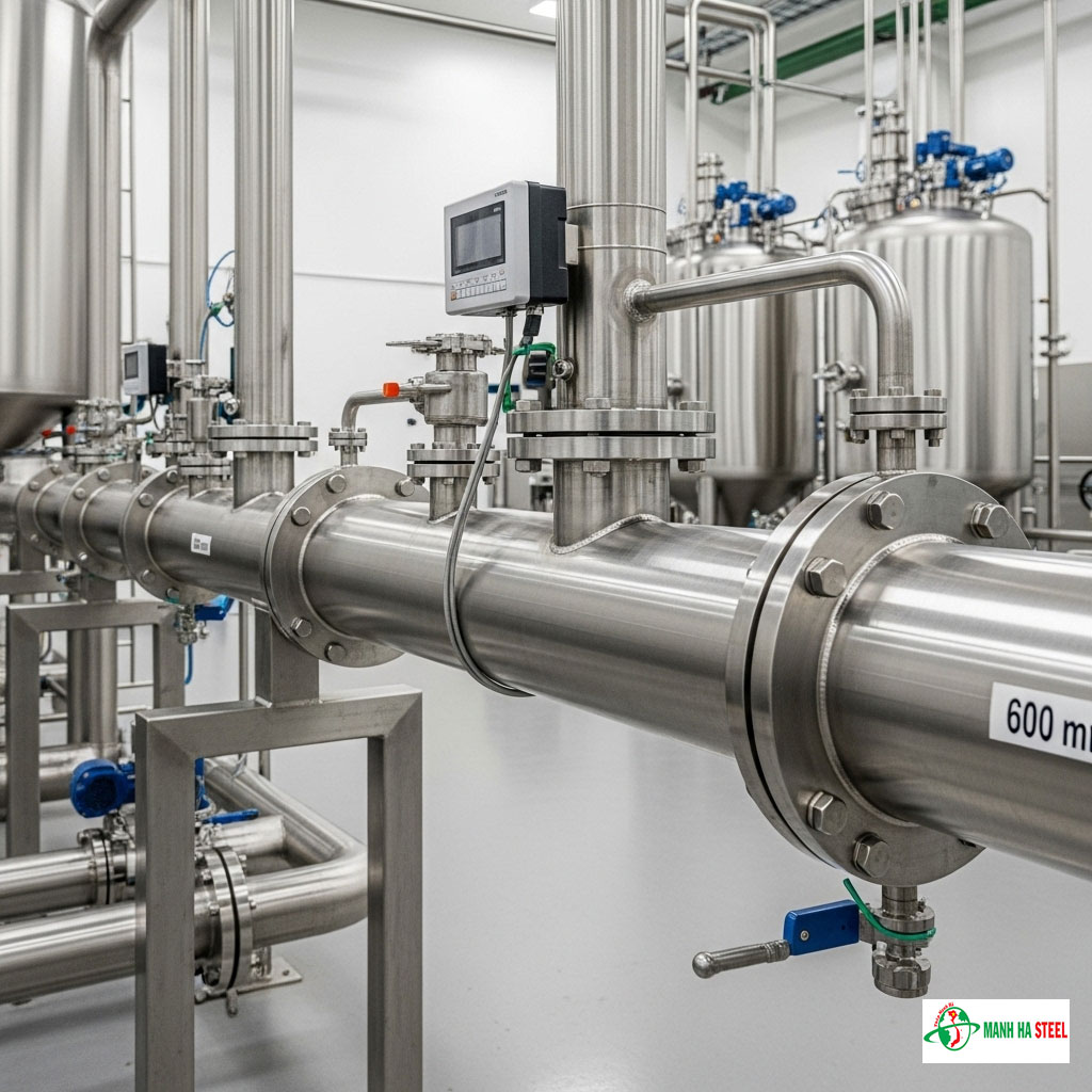 Ứng dụng của ống inox vi sinh 600 mm trong các ngành công nghiệp