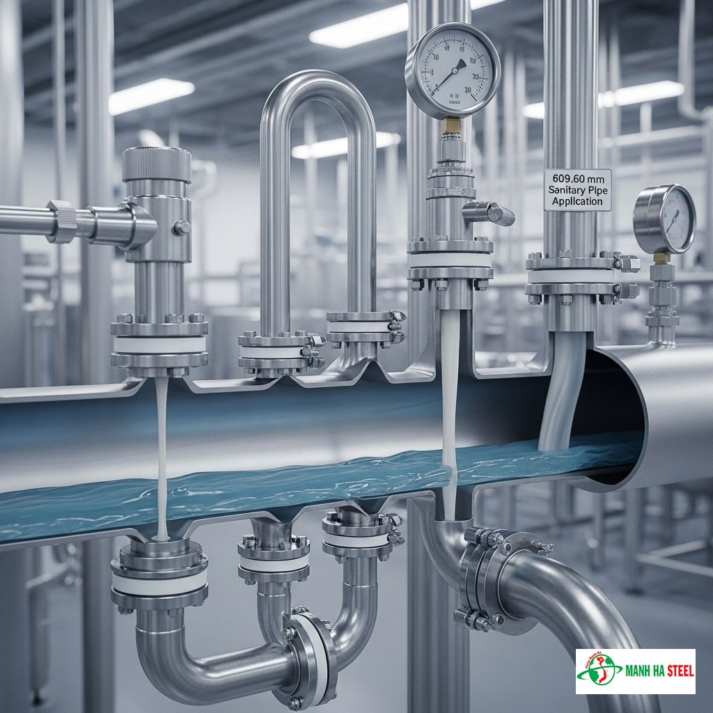 Ứng Dụng Cụ Thể của Ống Inox Vi Sinh 609.60 mm