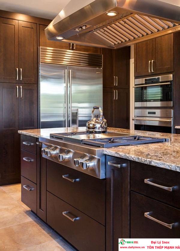 Xu hướng sử dụng inox trong nhà bếp hiện đại