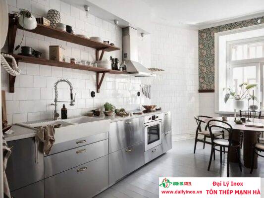 Xu hướng sử dụng inox trong nhà bếp hiện đại