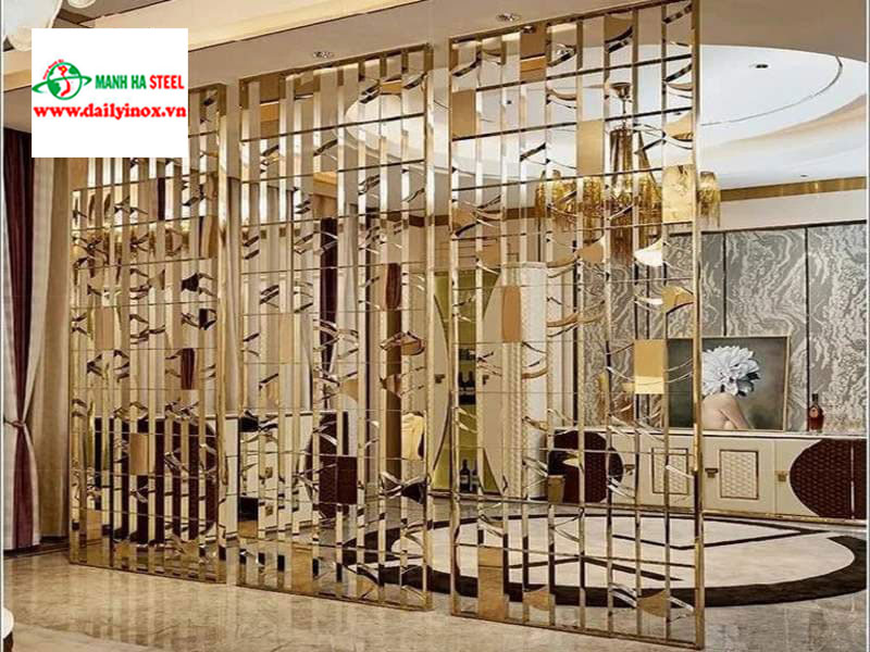 vách inox mạ vàng