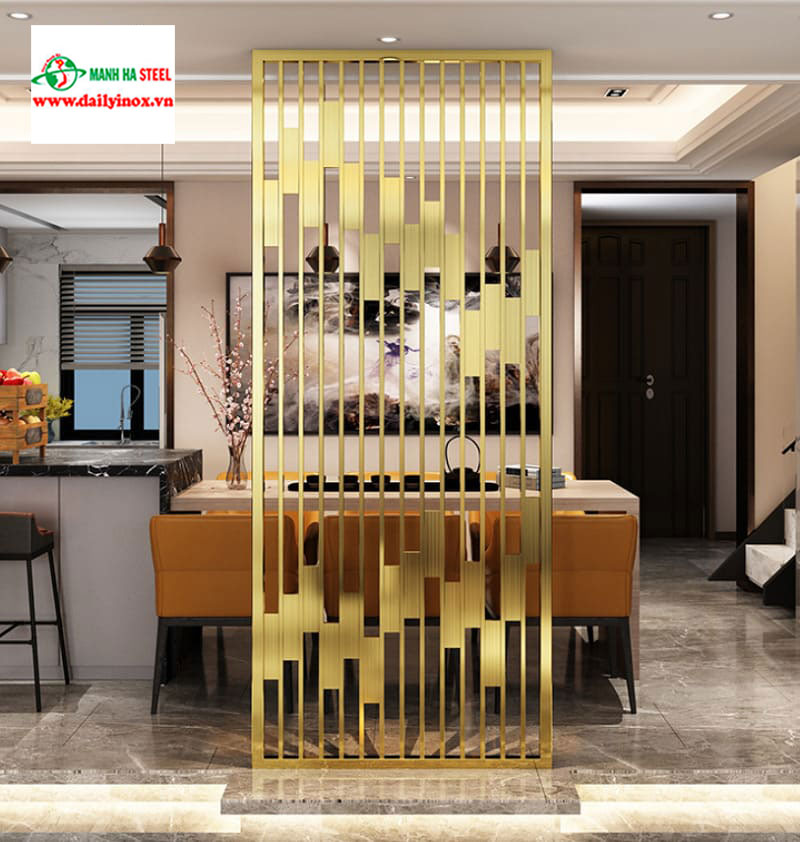 vách inox mạ vàng