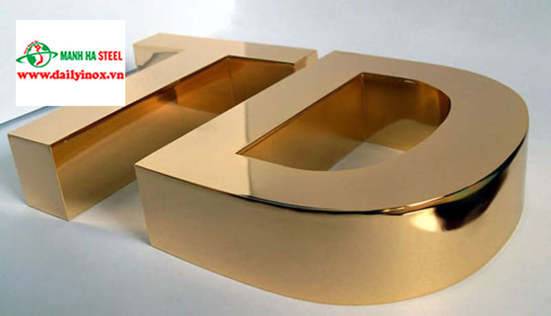 chữ inox mạ đồng