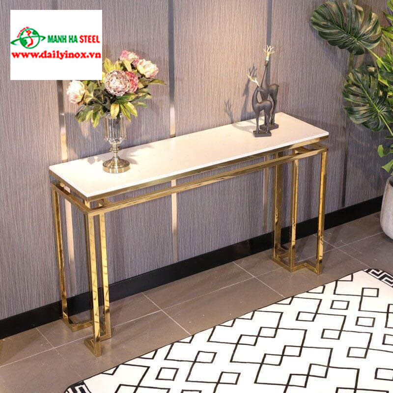 bàn console inox mạ vàng
