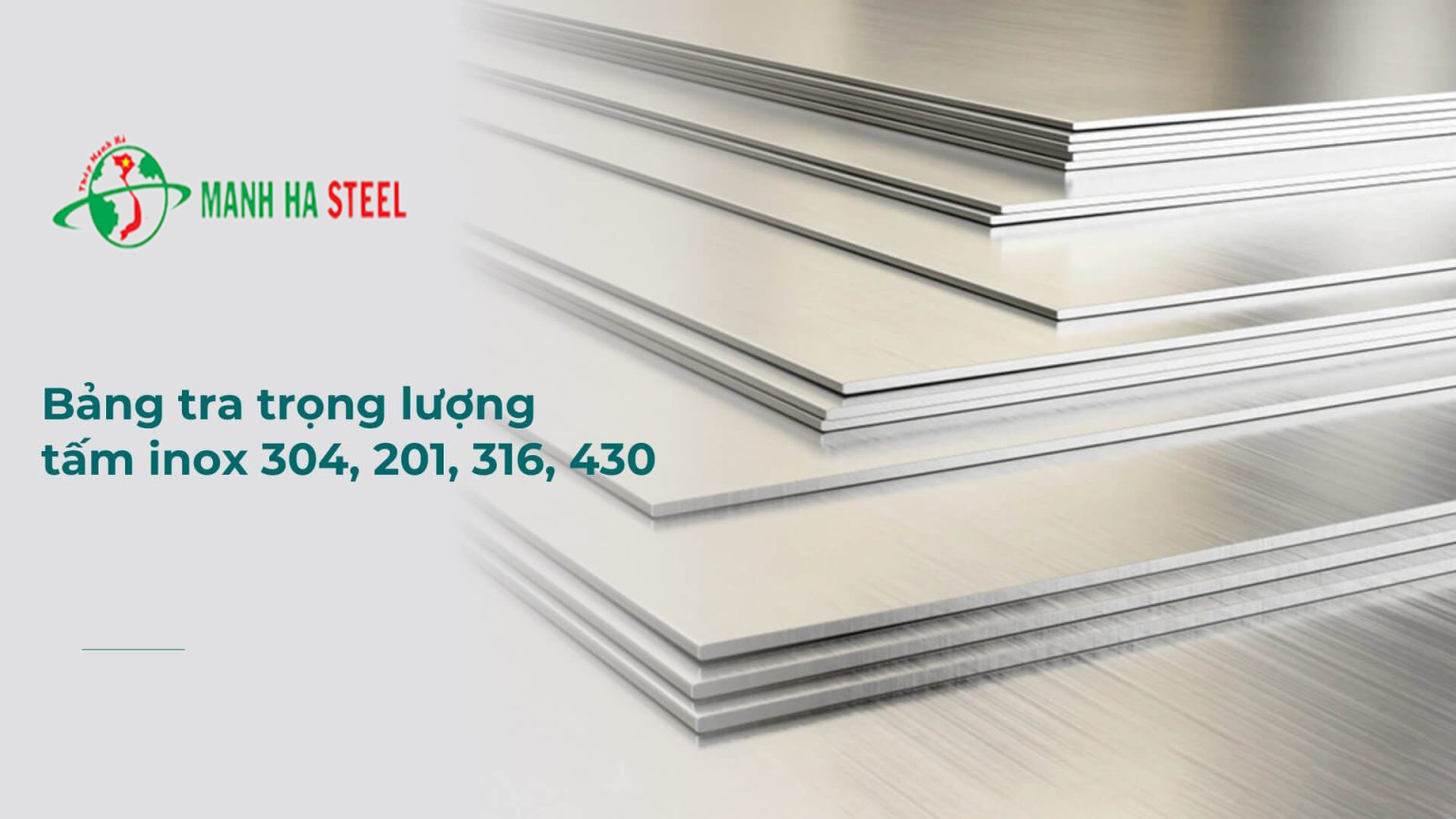 Bảng Tra Trọng Lượng Tấm Inox 304, 201, 316, 430