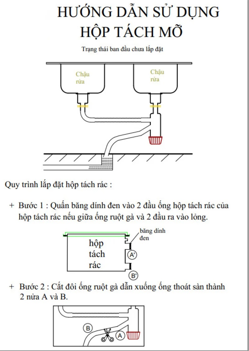 hướng dẫn sử dụng bể tách mỡ inox