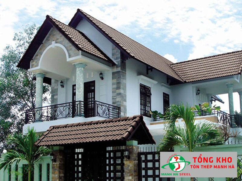 Biệt thự lợp mái tôn socola