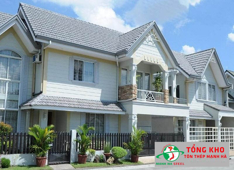 Biệt thự hiện đại lợp mái xám lông chuột