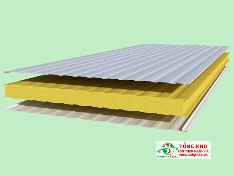 Cấu tạo tôn PU 3 lớp: Tôn - Pu- Tôn