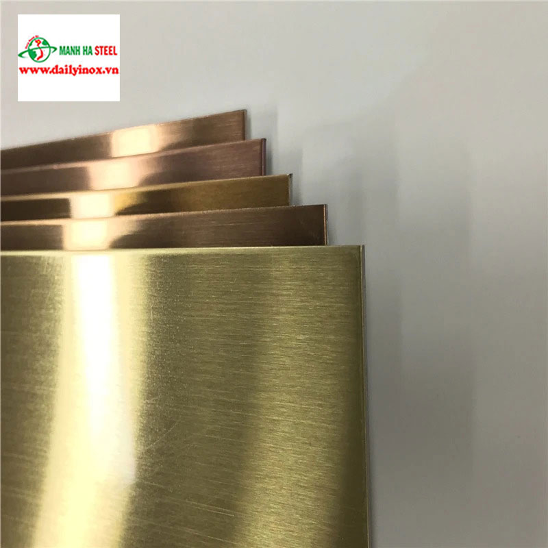 inox xước màu vàng