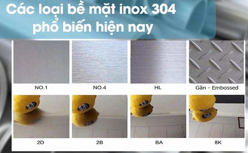 độ bóng của inox