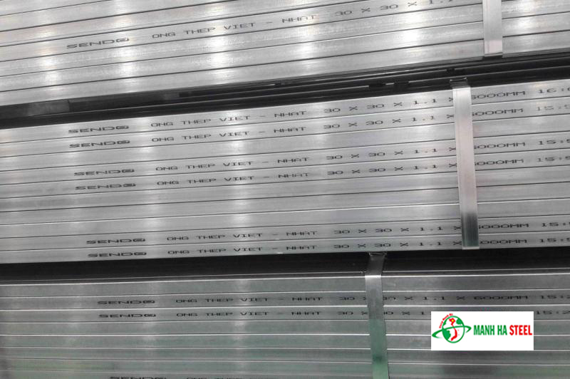 Dòng in thông tin trên thép hộp SENDO Việt Nhật chính hãng