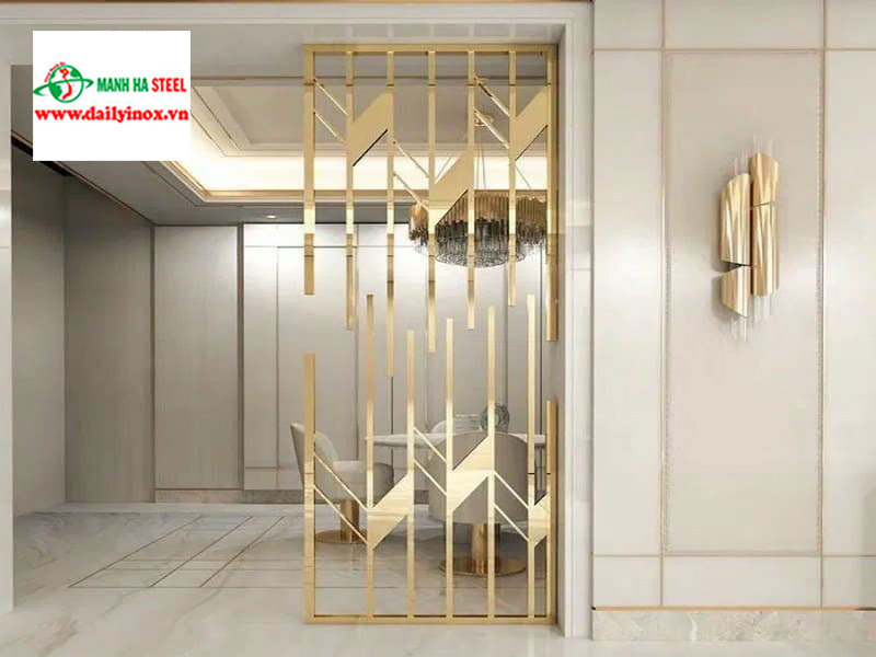 vách cnc inox mạ vàng