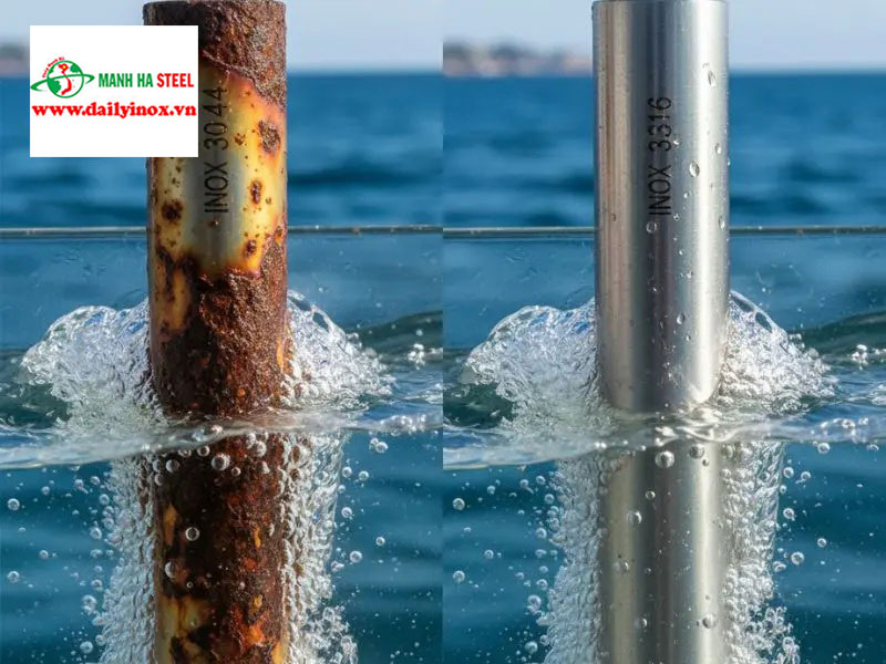 inox 304 có chịu được nước biển