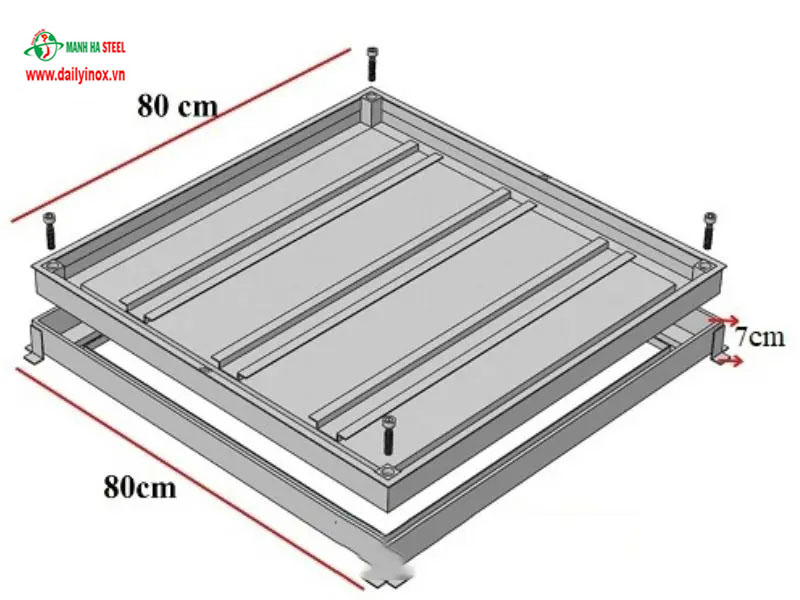 Đo kích thước và thiết kế nắp bể nước ngầm