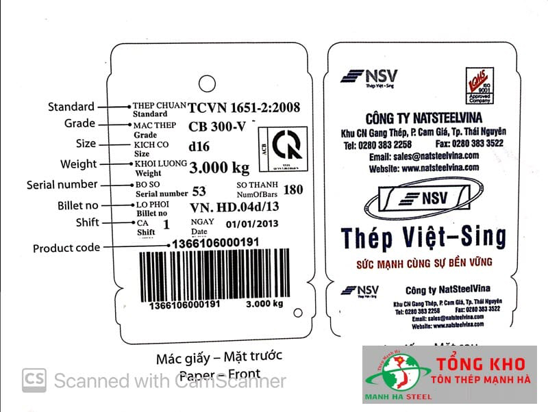 Mác thép Việt Sing