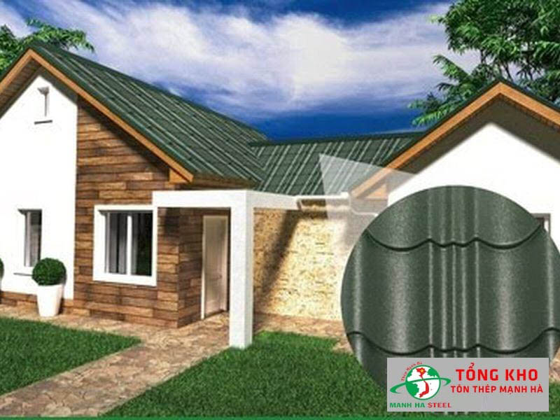 Mái cấp 4 lợp tôn giả ngói xanh rêu