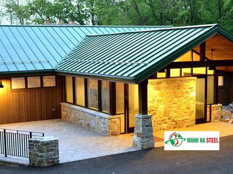 Mẫu mái lợp tôn lạnh màu xanh ngọc