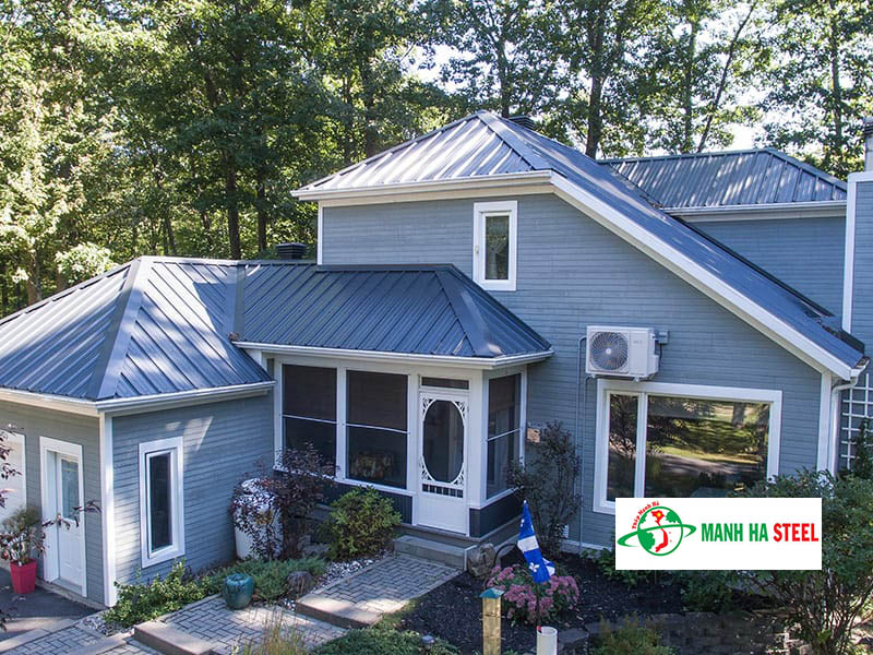 Mẫu mái lợp tôn lạnh màu xám