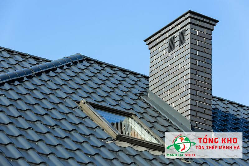 Mái nhà lợp tôn nhựa giả sóng ngói màu xanh