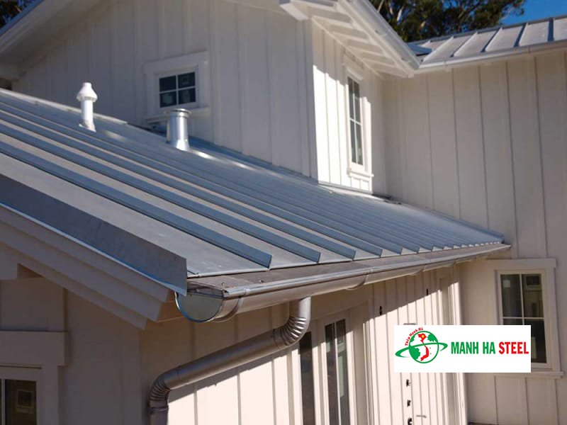 Mẫu máng nước mái tôn sử dụng máng xối tôn