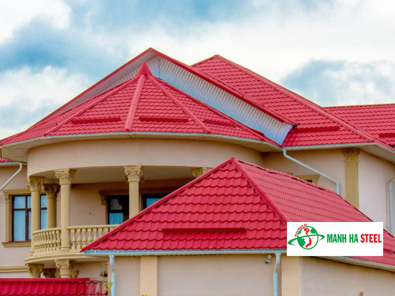 Mẫu nhà lợp tôn sóng ngói màu đỏ