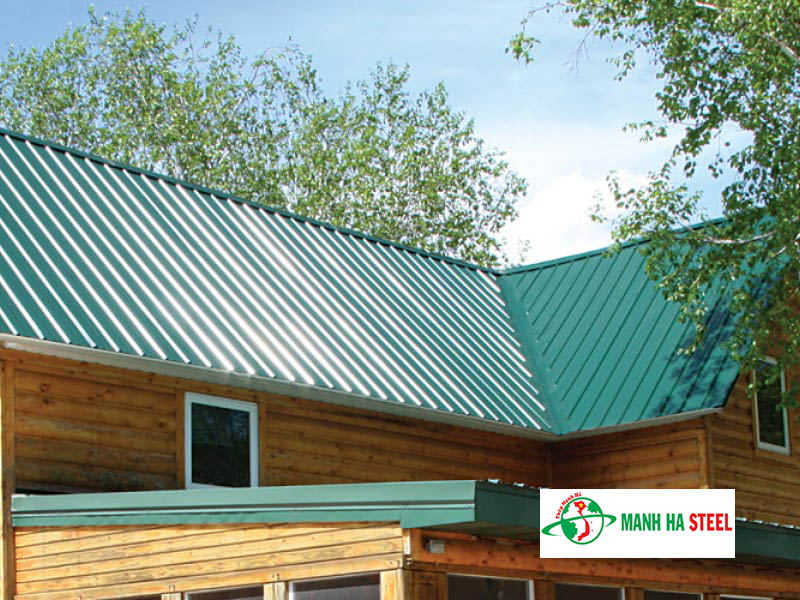 Mẫu nhà lợp tôn cán sóng màu xanh lá cây