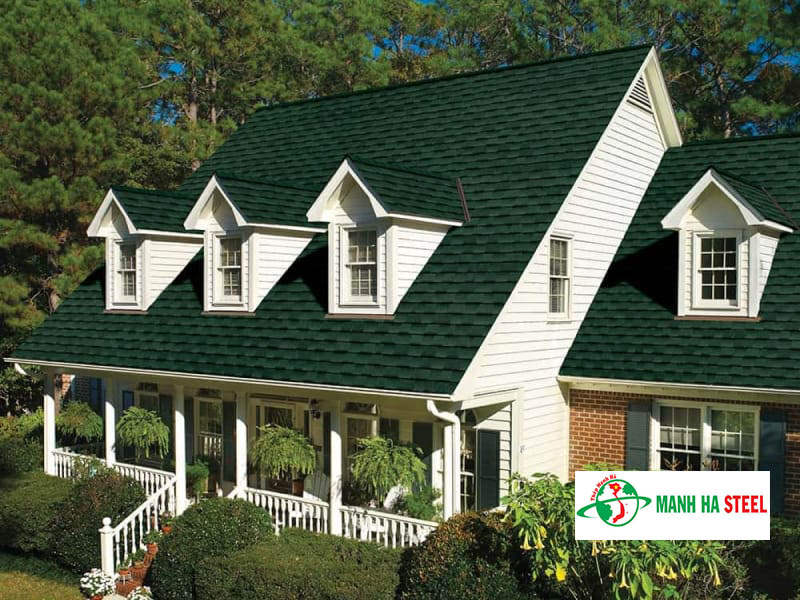 Nhà lợp tôn giả ngói màu xanh rêu