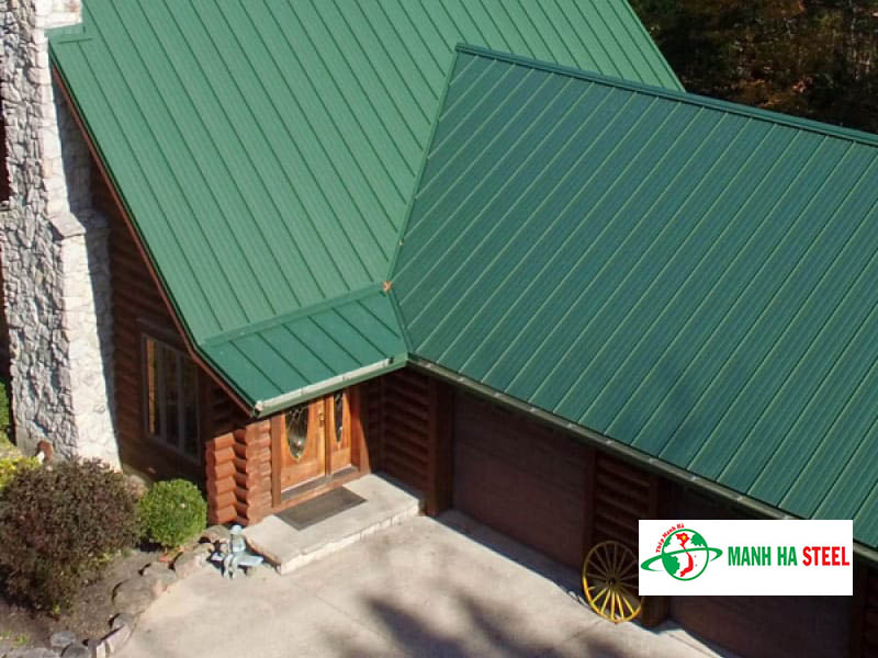 Tôn cán sóng màu xanh rêu lợp mái