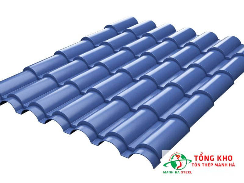 Tôn màu xanh dương Đông Á giả ngói