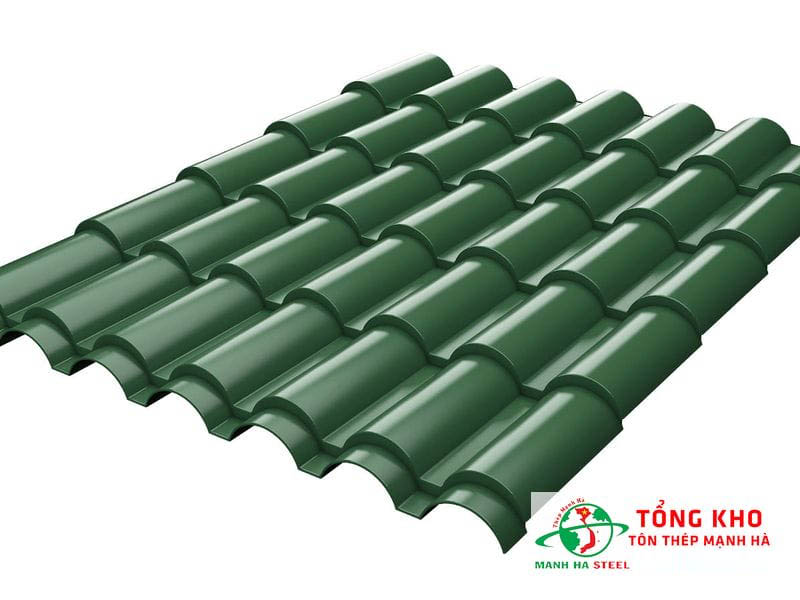 Tôn màu xanh lá cây giả ngói Đông Á