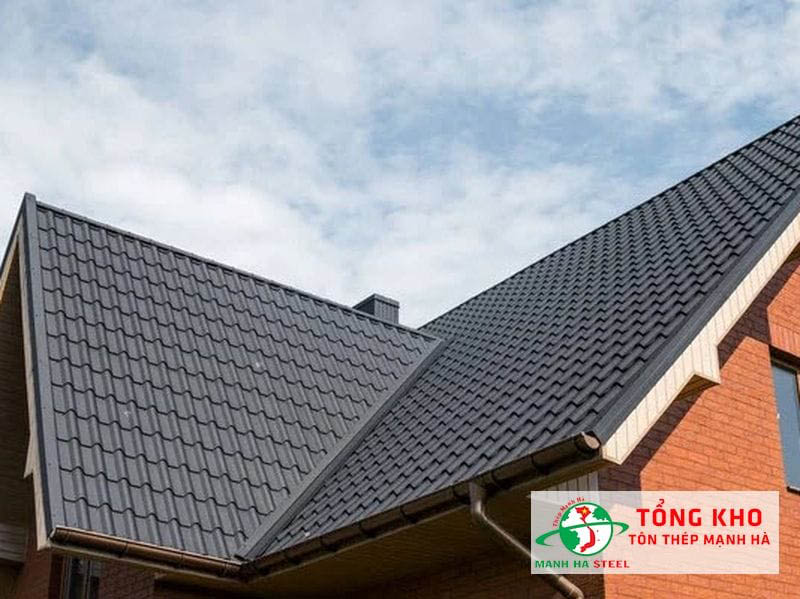 Mẫu tôn nhựa giả ngói màu đỏ xám lông chuột