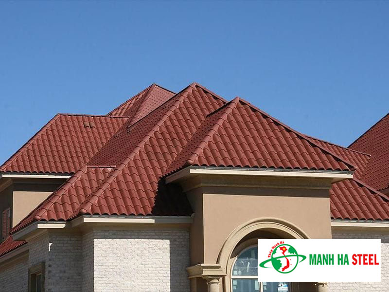 Mẫu tôn nhựa giả sóng ngói màu đỏ